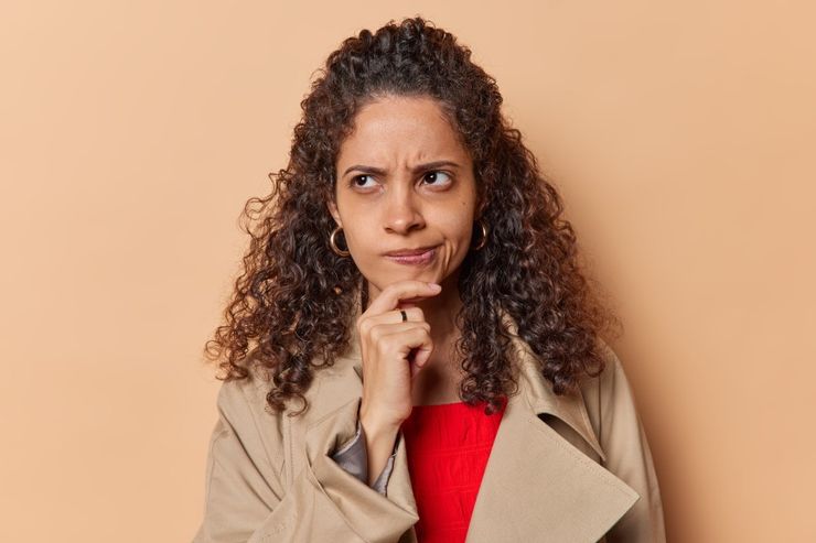 Young woman with a skeptical expression